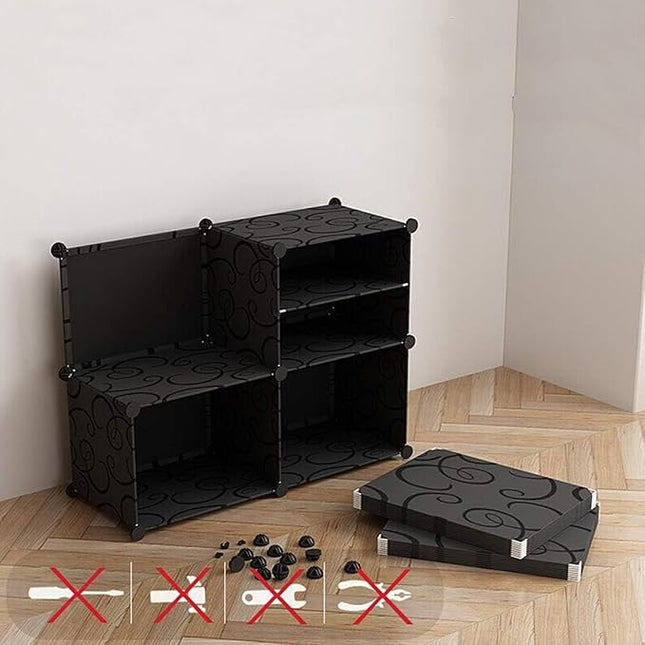 HOOBRO Shoe Rack for Home - Plastic Rack with Door