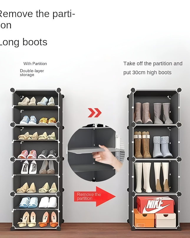 HOOBRO Shoe Rack Organizer for Home - 6 Tier Portable Shoe Rack for Home