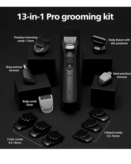 PhilipsIndia's No.1 Men's Trimmer| Pro BeardSense Technology| 15-in-1 Pro Kit - Face, Body & Private Parts| Premium All Metal BodyI 3 Year WarrantyI 120min RuntimeI 5min Quick Charge MG9551/65