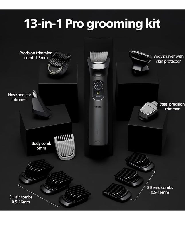 PhilipsIndia's No.1 Men's Trimmer| Pro BeardSense Technology| 15-in-1 Pro Kit - Face, Body & Private Parts| Premium All Metal BodyI 3 Year WarrantyI 120min RuntimeI 5min Quick Charge MG9551/65