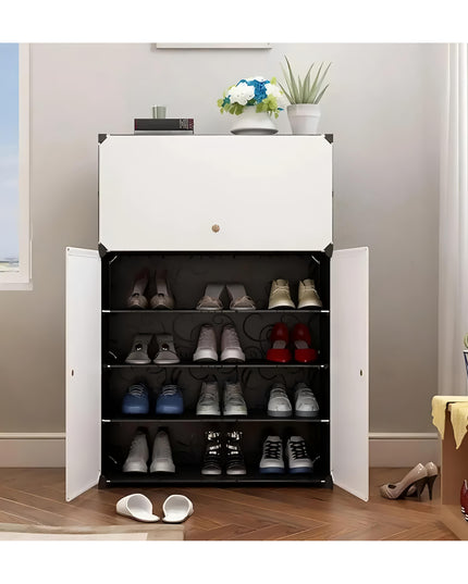 EVRUM 6 Shelf DIY Shoe Rack Plastic - Multi-Purpose Shoe Rack for Home Plastic Shelves