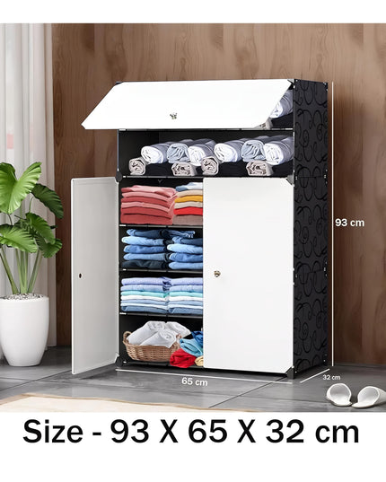 EVRUM 6 Shelf DIY Shoe Rack Plastic - Multi-Purpose Shoe Rack for Home Plastic Shelves