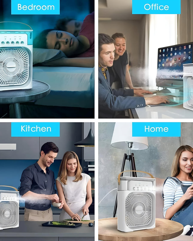 Portable Mini Cooler Rechargeable Air Conditioner Water Cooler Small AC for Office, Home Cooling,