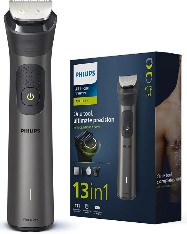 PhilipsIndia's No.1 Men's Trimmer| Pro BeardSense Technology| 15-in-1 Pro Kit - Face, Body & Private Parts| Premium All Metal BodyI 3 Year WarrantyI 120min RuntimeI 5min Quick Charge MG9551/65