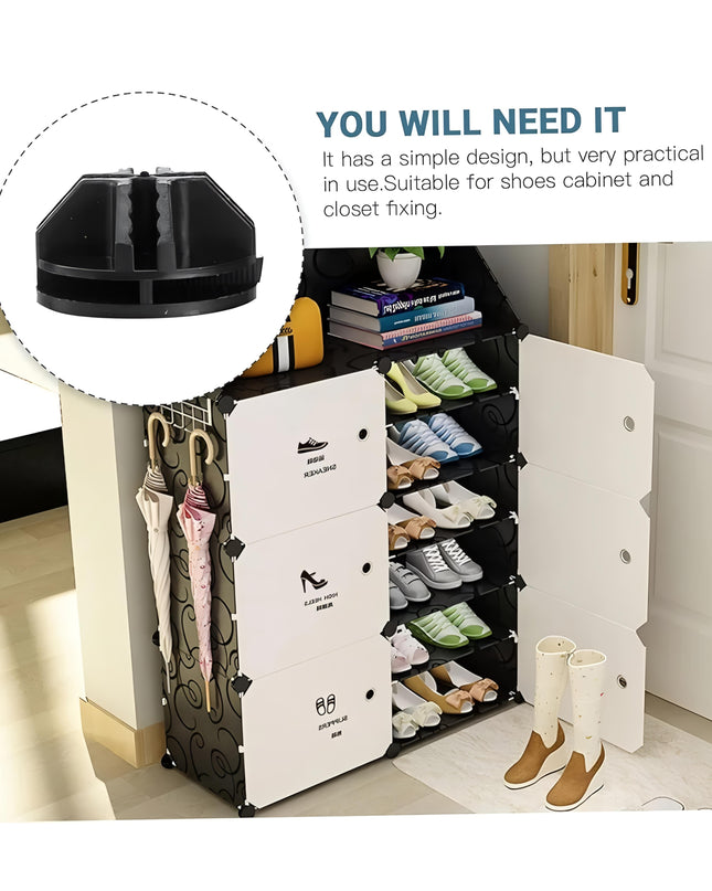 EVRUM 6 Shelf DIY Shoe Rack Plastic - Multi-Purpose Shoe Rack for Home Plastic Shelves