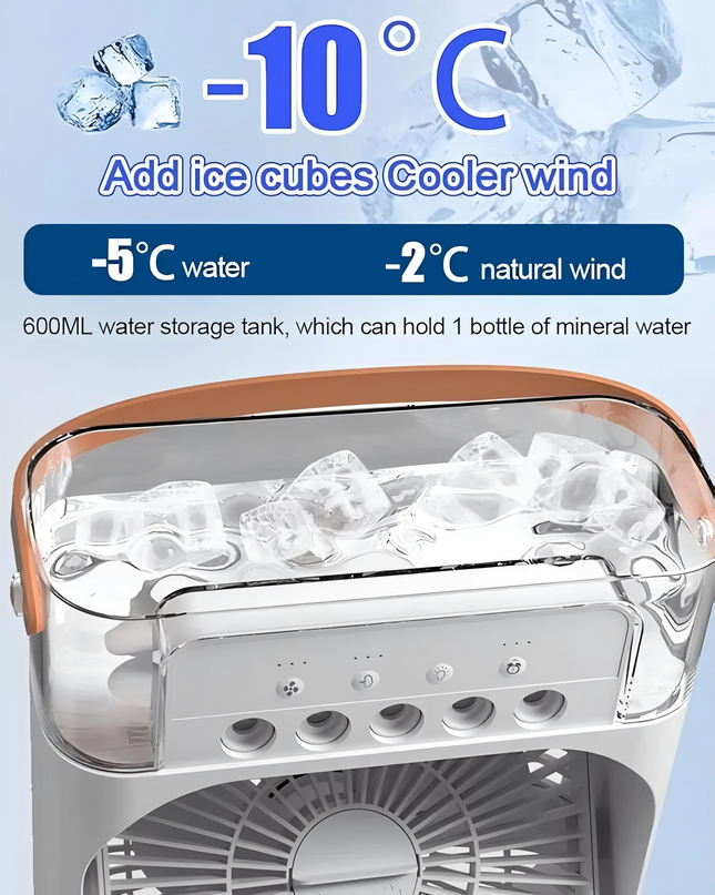 Portable Mini Cooler Rechargeable Air Conditioner Water Cooler Small AC for Office, Home Cooling,